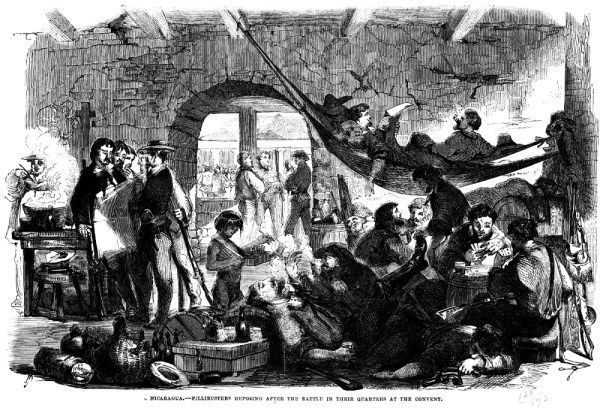1856-[Nicaragua - fillibusters reposing after the battle in their quarters at the convent]-3c08152v